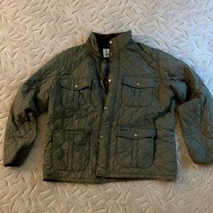 Men's Barbour Explorer Quilt Jacket Green Polyamide England Size XXL